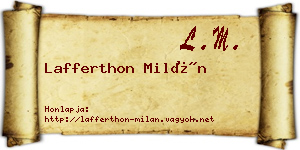 Lafferthon Milán névjegykártya